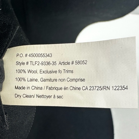NWT Talula Baylis Hat Small Medium 100% Wool Black Wide Brim Aritzia - Picture 6 of 7